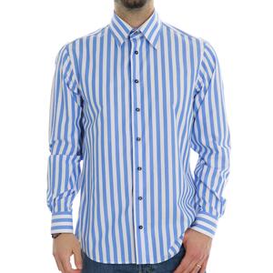 CAMICIA A RIGHE CELESTE